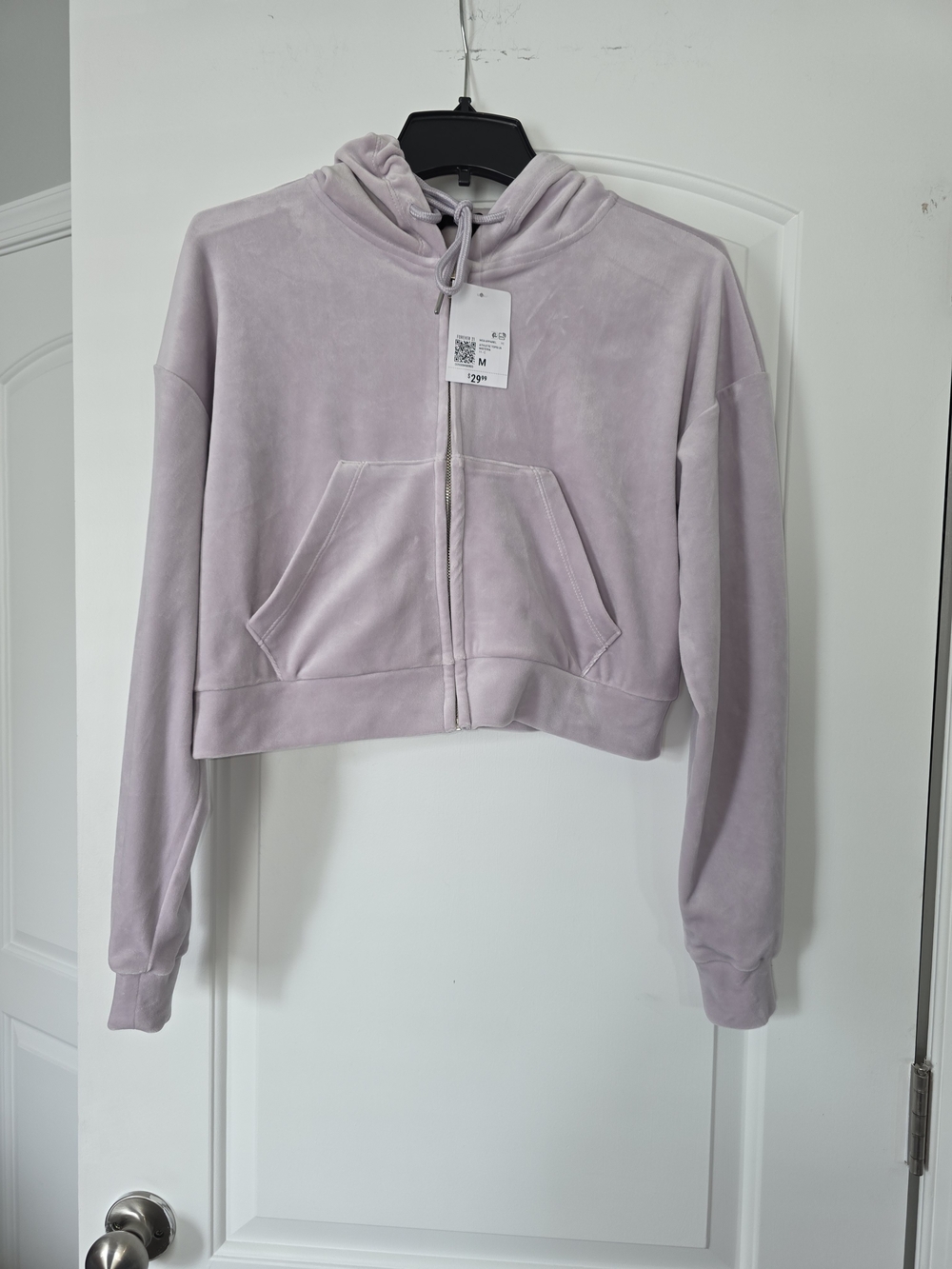 Forever 21 Lavender Cropped Zip-Up Hoodie